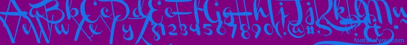 ChannelLeftSlanted Font – Blue Fonts on Purple Background