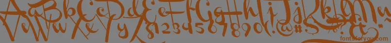 ChannelLeftSlanted Font – Brown Fonts on Gray Background