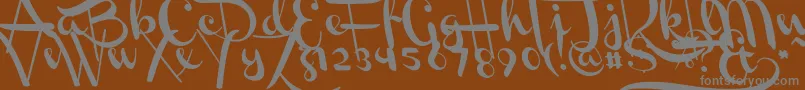 ChannelLeftSlanted Font – Gray Fonts on Brown Background