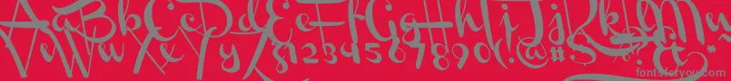 ChannelLeftSlanted Font – Gray Fonts on Red Background