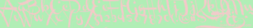 ChannelLeftSlanted Font – Pink Fonts on Green Background