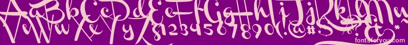 ChannelLeftSlanted Font – Pink Fonts on Purple Background