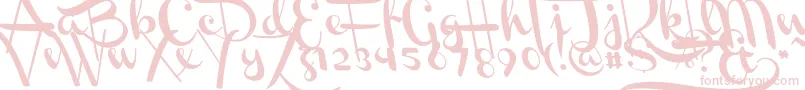 ChannelLeftSlanted-Schriftart – Rosa Schriften auf weißem Hintergrund