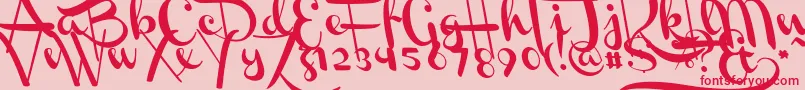 ChannelLeftSlanted Font – Red Fonts on Pink Background