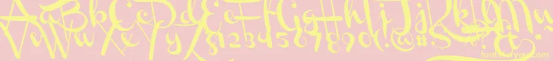 ChannelLeftSlanted Font – Yellow Fonts on Pink Background