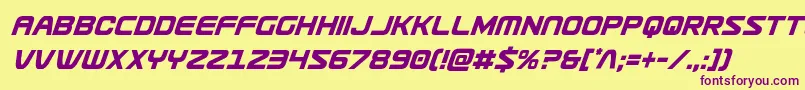 Usuzicondital-Schriftart – Violette Schriften auf gelbem Hintergrund
