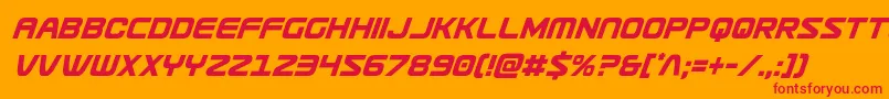 Usuzicondital-Schriftart – Rote Schriften auf orangefarbenem Hintergrund