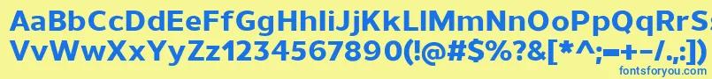UnimanExtrabold Font – Blue Fonts on Yellow Background