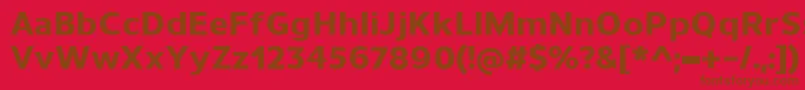 UnimanExtrabold-fontti – ruskeat fontit punaisella taustalla