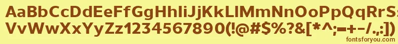 UnimanExtrabold-Schriftart – Braune Schriften auf gelbem Hintergrund