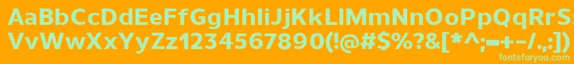 UnimanExtrabold Font – Green Fonts on Orange Background