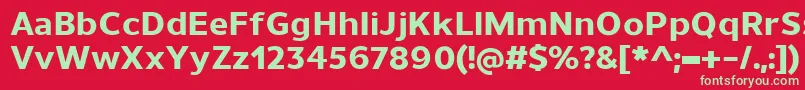 UnimanExtrabold Font – Green Fonts on Red Background