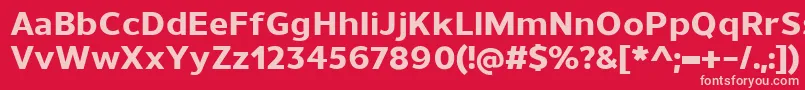 Police UnimanExtrabold – polices roses sur fond rouge
