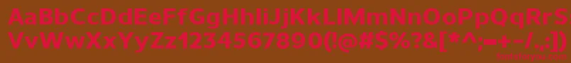 UnimanExtrabold Font – Red Fonts on Brown Background