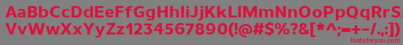 Czcionka UnimanExtrabold – czerwone czcionki na szarym tle