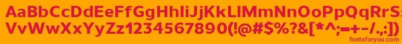 UnimanExtrabold Font – Red Fonts on Orange Background