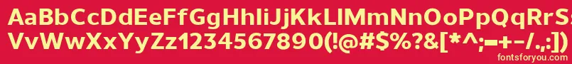 UnimanExtrabold Font – Yellow Fonts on Red Background