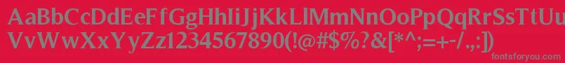フォントTimelessBold – 赤い背景に灰色の文字
