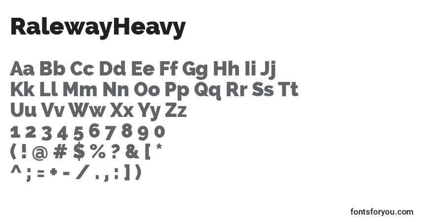 Шрифт RalewayHeavy – алфавит, цифры, специальные символы