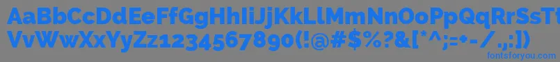 RalewayHeavy Font – Blue Fonts on Gray Background