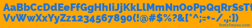 RalewayHeavy Font – Blue Fonts on Orange Background