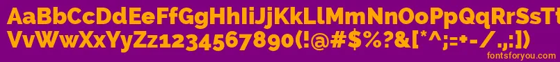 RalewayHeavy Font – Orange Fonts on Purple Background