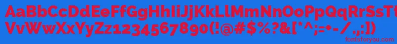 RalewayHeavy Font – Red Fonts on Blue Background