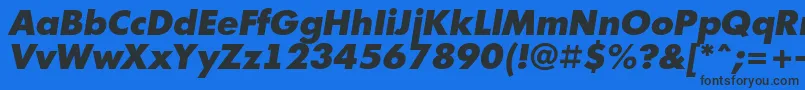 フォントFuturi2 – 黒い文字の青い背景