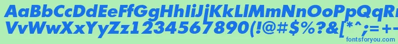 フォントFuturi2 – 青い文字は緑の背景です。
