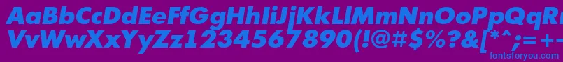フォントFuturi2 – 紫色の背景に青い文字