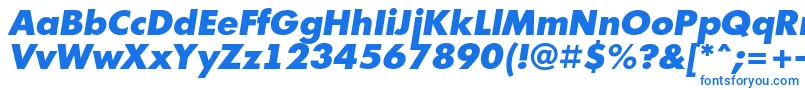 フォントFuturi2 – 白い背景に青い文字