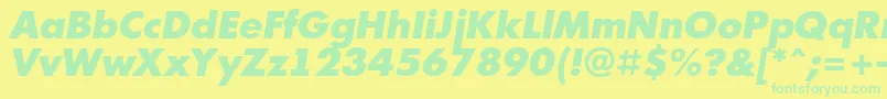 Futuri2 Font – Green Fonts on Yellow Background