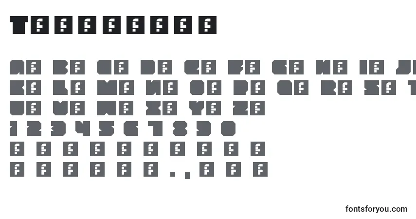Schriftart Throwback – Alphabet, Zahlen, spezielle Symbole