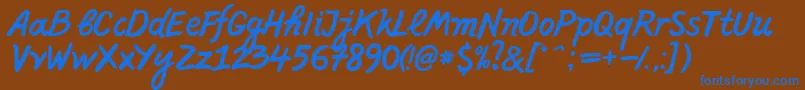 PffreescriptNormal Font – Blue Fonts on Brown Background