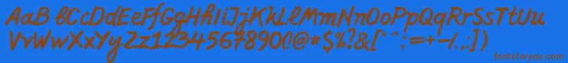 PffreescriptNormal Font – Brown Fonts on Blue Background