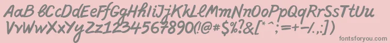 PffreescriptNormal Font – Gray Fonts on Pink Background