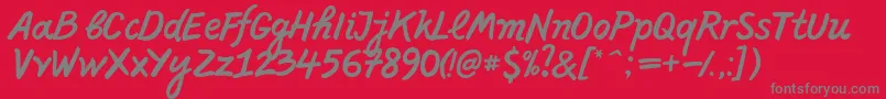 PffreescriptNormal Font – Gray Fonts on Red Background