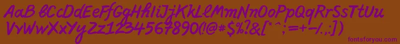 PffreescriptNormal Font – Purple Fonts on Brown Background