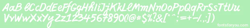 PffreescriptNormal Font – White Fonts on Green Background