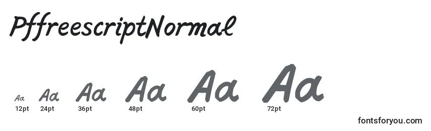 Размеры шрифта PffreescriptNormal