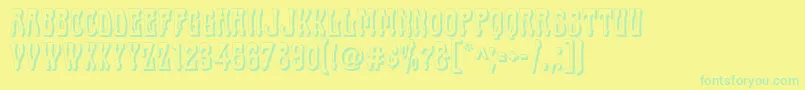 フォントCabas – 黄色い背景に緑の文字
