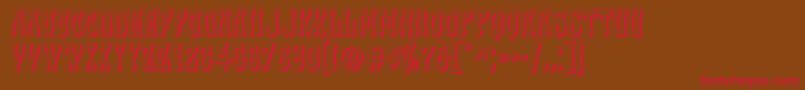 フォントCabas – 赤い文字が茶色の背景にあります。