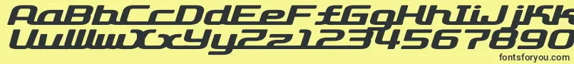 D3roadsterismwi Font – Black Fonts on Yellow Background