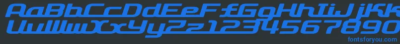 D3roadsterismwi Font – Blue Fonts on Black Background