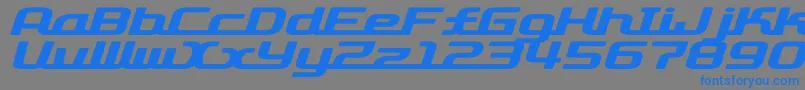 Шрифт D3roadsterismwi – синие шрифты на сером фоне