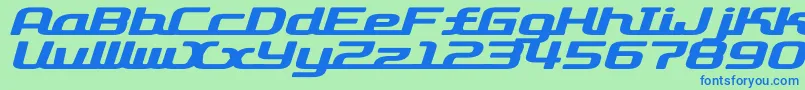 D3roadsterismwi Font – Blue Fonts on Green Background