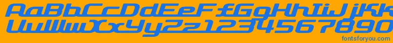 D3roadsterismwi Font – Blue Fonts on Orange Background