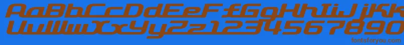 D3roadsterismwi Font – Brown Fonts on Blue Background