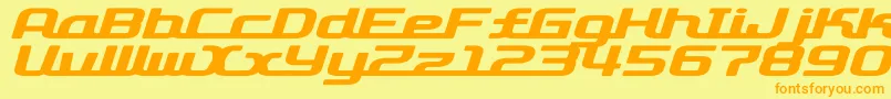 D3roadsterismwi Font – Orange Fonts on Yellow Background