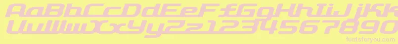 D3roadsterismwi-Schriftart – Rosa Schriften auf gelbem Hintergrund